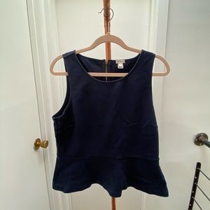J Crew Navy Peplum Top